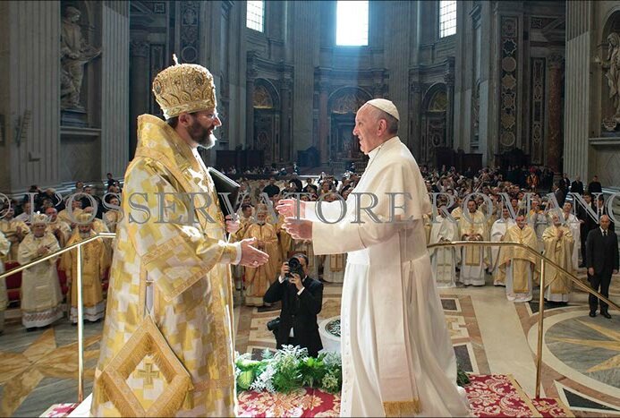Novembro de 2013: o Arcebispo Maior dos Greco Católicos é recebido pelo Papa Francisco na Basílica de São Pedro.